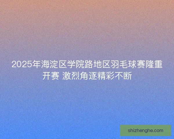2025年海淀区学院路地区羽毛球赛隆重开赛 激烈角逐精彩不断