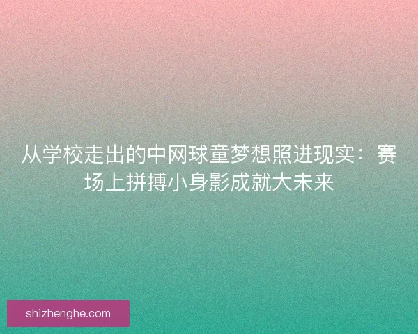 从学校走出的中网球童梦想照进现实：赛场上拼搏小身影成就大未来