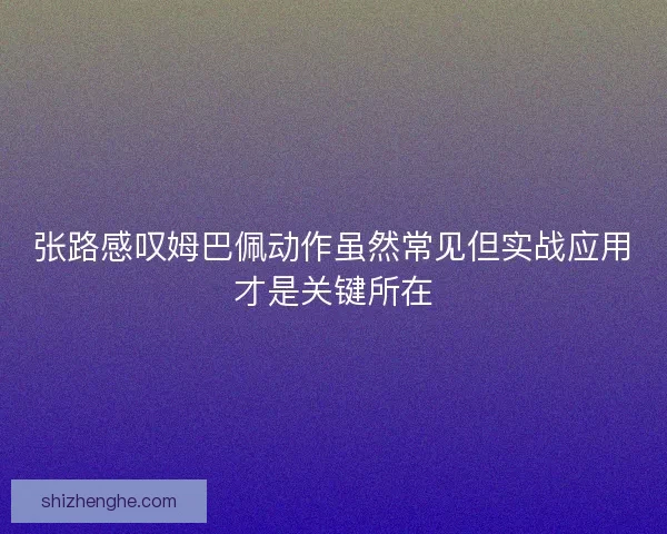 张路感叹姆巴佩动作虽然常见但实战应用才是关键所在